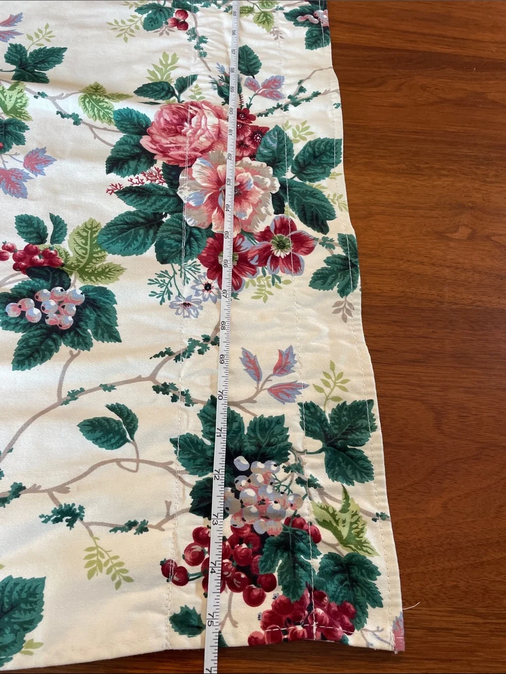 WAVERLY Vintage Pleasant Valley Floral Gingham Curtain Swag Valance Panels